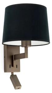ARTIS BRONZE ZIDNA SVJETILJKA WITH READER CRNA SHADE FR68492-03