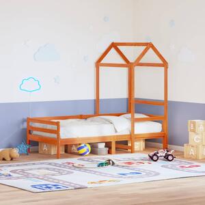 VidaXL Krov za dječji krevet voštano smeđi 108x70x176,5 cm borovina