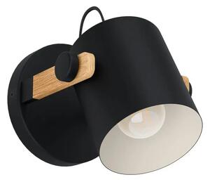 ZIDNA LAMPA 1xE27 DRVO/CRNA/KREM HORNWOOD 43518