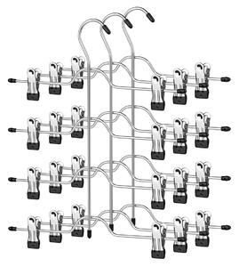 Metalna vješalica za hlače na 4 razine koja štedi prostor, 32 cm, srebrna i crna | SONGMICS