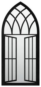 VidaXL Vrtno ogledalo crno 100 x 45 cm željezno za vanjsku upotrebu