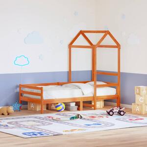 VidaXL Krov za dječji krevet voštano smeđi 98x70x176,5 cm borovina