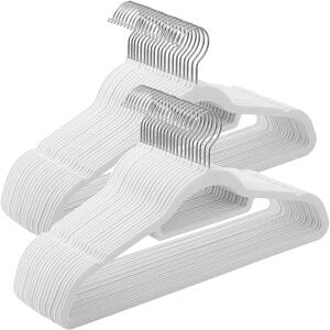 Baršunasta protuklizna vješalica za odjeću, set od 50 komada, 45 x 23,5 x 0,6 cm