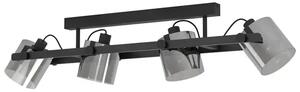 STROPNA LAMPA 4xE27 DRVO CRNO/SIVO STAKLO HORNWOOD 2 43671