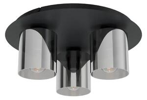 PLAFONJERA 3x E27 CRNA/ CRNO PROZIRNO STAKLO GOROSIBA 99631