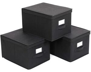 3 sklopive kutije za odlaganje 40 x 30 x 25 cm, crne | SONGMICS