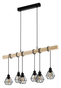 VISILICA 6xE27 CRNI KABL/DRVO TOWNSHEND 5 44076