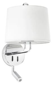 MONTREAL CHROME ZIDNA SVJETILJKA WITH READER WHITE SHADE FR24033-01
