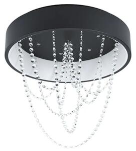 PLAFONJERA 1xLED 34W + 6X5,4W, PROM 595, SA DALJINSKIM, CRNA/KRISTAL BERLONA 39762