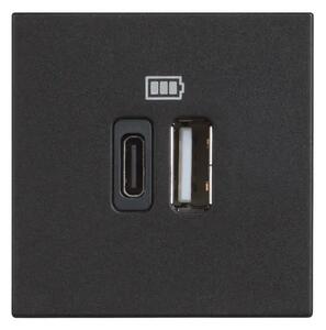CLASSIA USB UTIČNICA TIP A + TIP C/230V AC/5V DC/3A 2M CRNA RG4287C2