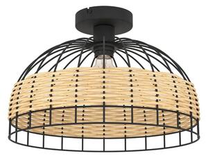 PLAFONJERA 1xE27 PROM 380, CRNA/RATAN NATUR ANWICK 43398
