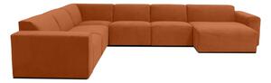 Narančasta baršunasta modularna sofa u obliku slova U Scandic Sting, desni kut