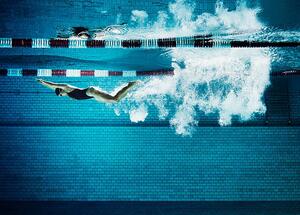 Fotografija Female swimmer underwater in pool, Henrik Sorensen