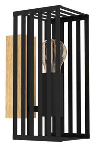 ZIDNA LAMPA 1xE27 120X265, CRNA/DRVO NATUR CIDRAZ 390165