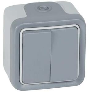 69715 SKLOPKA SERIJSKA 2×IZMJ. 10A/250V IP55 N/Ž PLEXO LE069715