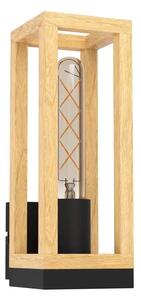 ZIDNA LAMPA 1xE27 CRNA/DRVO NAFFERTON 43745