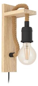 ZIDNA LAMPA 1xE27 CRNA/KONOP RAMPSIDE 43197