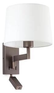 ARTIS BRONZE ZIDNA SVJETILJKA WITH READER WHITE SHADE FR68492-01