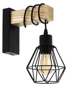 ZIDNA LAMPA 1xE27 CRNI KABL/DRVO TOWNSHEND 5 44078