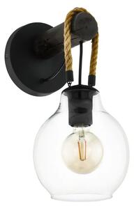 ZIDNA LAMPA 1xE27 CRNO DRVO RODING 43619