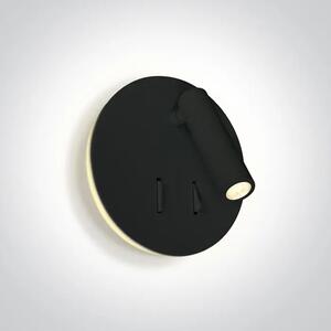ZIDNA SVJETILJKA LED 3W + 5W WW IP20 230V DVA PREKIDAČA CRNA DM65746B/B/W
