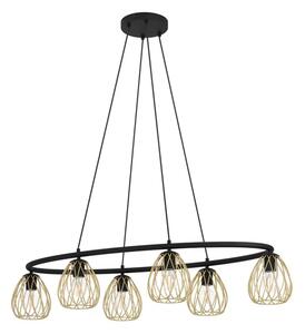 VISILICA 6xE27 P-1160, CRNA/MESING JAZMINIA 1 390092