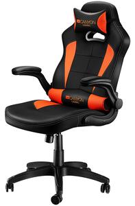 CANYON Vigil GС-2 Gaming chair, PU leather, Original and Reprocess foam, Wood Frame, Top gun mechanism, up and down armrest, Class 4 gas lift, Nylon 5 Stars Base,50mm PU caster, black+Orange