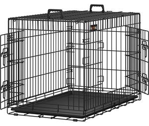 Kavez za pse, 2 vrata, sklopiva prijenosna kućica za pse 2,5 x 64 x 57,5 cm | FEANDRA