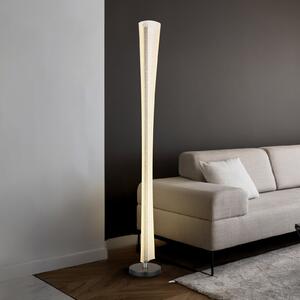 Globo Malinda LED podna lampa, prozirna/antracit, visina 155 cm, CCT, Providna, Dnevni boravak/blagovaonica, Plastika