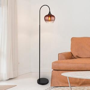 Globo Podna lampa Maxy, bakar/crna, staklo, visina 150 cm, E27, Bakar, Dnevni boravak/blagovaonica, Staklo