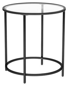 Mali stolić za kavu, stakleni stol 50 x 55 cm, crni | VASAGLE