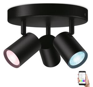 WiZ - LED RGBW Prigušiva reflektorska svjetiljka IMAGEO 3xGU10/4,9W/230V crna Wi-Fi
