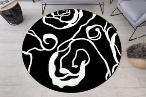 Tepih HAMPTON Rosa krug ruža, cvijeće crno