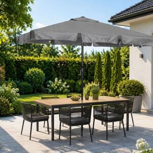 Elegantni vrtni suncobran s podesivim nagibom 200x130 cm Siva