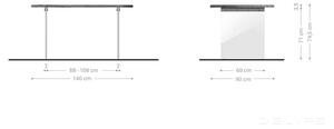 Blagovaonski stol Edge, Materijal: Bagrem, Debljina ploče: 3,5cm - Natur 260cm Pravokutno postolje tanko / metal