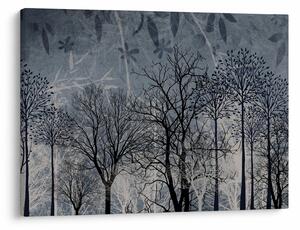 Slika - Siluete stabala s lišćem (70x50 cm)