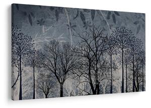 Slika - Siluete stabala s lišćem (90x60 cm)