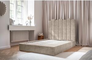 Bež tapecirani bračni krevet s prostorom za pohranu s podnicom 160x200 cm Dreamy Aurora - Miuform