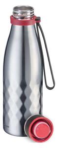 Svijetlo siva silikonska/od nehrđajućeg čelika boca za vodu za put 550 ml Viva – Westmark