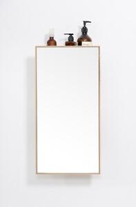 Polica s ogledalom od hrastovine u prirodnoj boji 31x61,5 cm Slimline - Wireworks