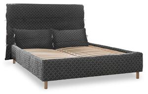 Sivi tapecirani bračni krevet s podnicom 180x200 cm Sleepy Luna - Miuform