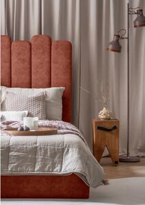 Tapecirani krevet za jednu osobu s prostorom za pohranu s podnicom 90x200 cm u boji cigle Dreamy Aurora - Miuform