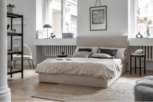 Bež tapecirani bračni krevet s podnicom 140x200 cm Sleepy Luna - Miuform