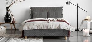Sivi tapecirani bračni krevet s podnicom 180x200 cm Sleepy Luna - Miuform