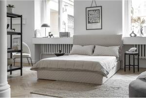 Bež tapecirani bračni krevet s podnicom 140x200 cm Sleepy Luna - Miuform