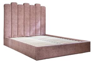 Ružičasti tapecirani bračni krevet s prostorom za pohranu s podnicom 140x200 cm Dreamy Aurora - Miuform