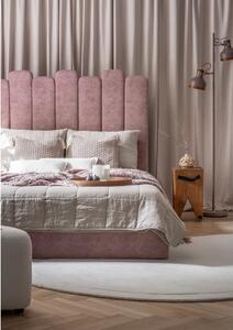 Ružičasti tapecirani bračni krevet s prostorom za pohranu s podnicom 160x200 cm Dreamy Aurora - Miuform