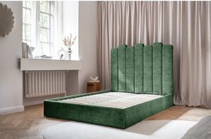 Zeleni tapecirani bračni krevet s prostorom za pohranu s podnicom 140x200 cm Dreamy Aurora - Miuform