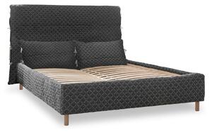 Sivi tapecirani bračni krevet s podnicom 140x200 cm Sleepy Luna - Miuform