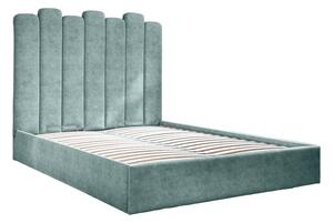 Tirkizno tapecirani bračni krevet s prostorom za pohranu s podnicom 160x200 cm Dreamy Aurora - Miuform